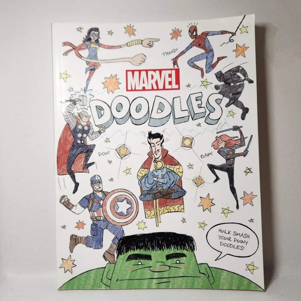 Marvel Doodles Drawing Book Coloring Book Paperback Superheroes Spiderman  NEW